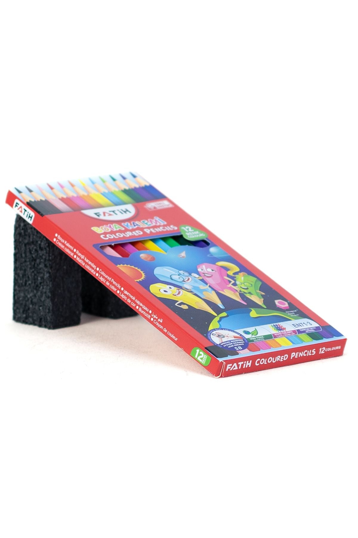 Kırtasiye Kuru Boya Kalemi ilkokul Ortaokula SB Dayanıklı Uçlu Ergonomik 12 Farklı Renk